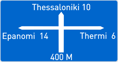 Information about the directions of the crossroad