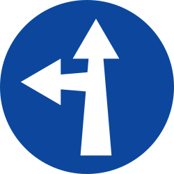 Driving straight ahead or turning left mandatory