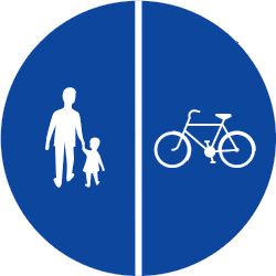 Path for cyclists and pedestrians divided is compulsory