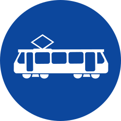 Mandatory lane for trams