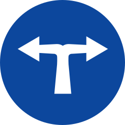 Turning left or right mandatory
