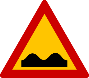 Poor road surface ahead