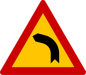 Road ahead curves to the left side