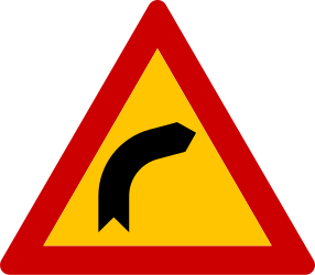 Road bends to the right
