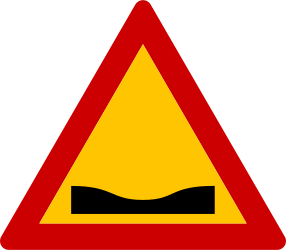 Warning for a dip in the road