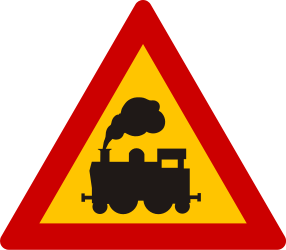 Rail crossing without barriers ahead