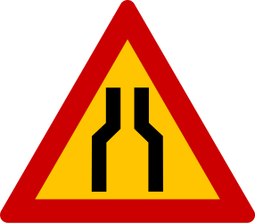 road narrows ahead